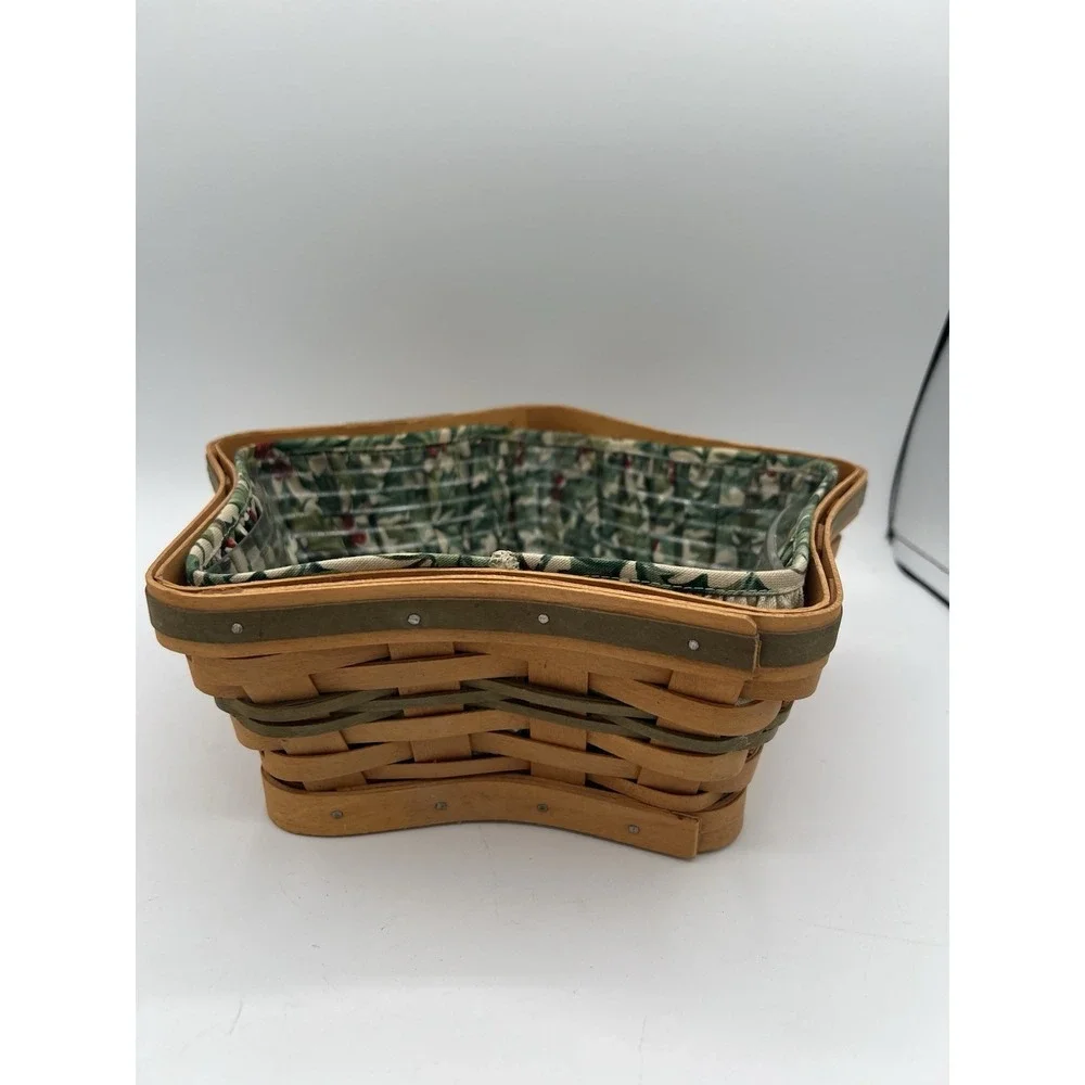 Longaberger Christmas Collection 2001 Shining‎ Star Basket w/Liner & Protector